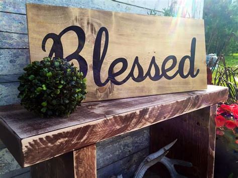 Large Blessed Sign Blessed Sign Blessed Farmhouse Blessed Sign