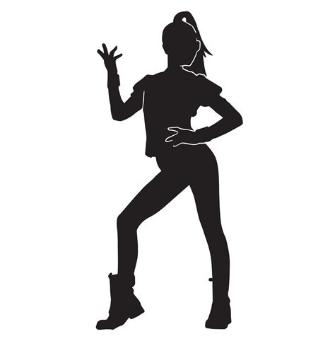 Vector Silhouette Of A Female Hip Hop Dancer On A White Background