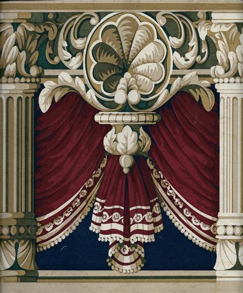 '545wyn delivers an expressive backdrop to the. Victorian Blue and Green on Burgundy Drapery Swag w ...