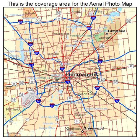 Aerial Photography Map Of Indianapolis City In Indiana