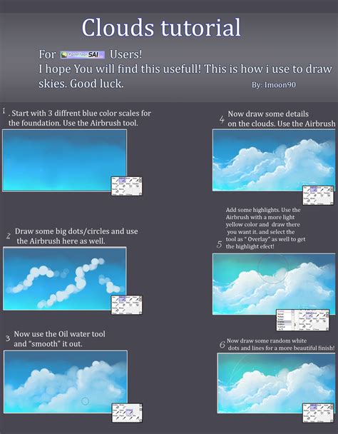 Clouds Tutorial By Imoon90 On Deviantart Digital Painting Tutorials