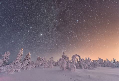 Amazing Winter Night Sky Photo One Big Photo