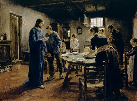The Mealtime Prayer Painting Fritz Von Uhde Oil Paintings