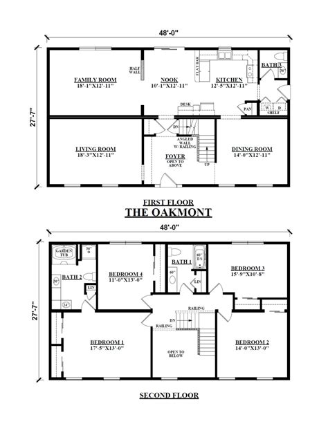 The Oakmont Two Story House Plans Modular Home Floor Plans Floor