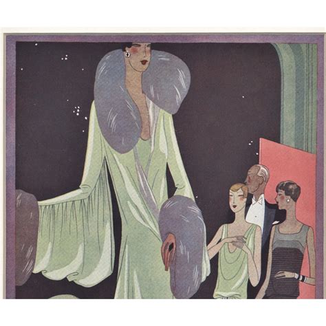 Fabulous Matted Art Deco French Fashion Print 1927 Yoshagraphics