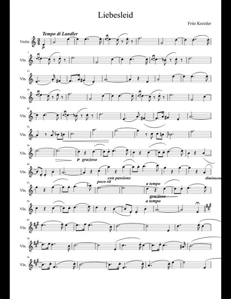 If you are willing to spend a couple dollars, you can also visit every note, which features practically los angeles violin shop. LIEBESLEID Violin sheet music for Violin, Piano download free in PDF or MIDI