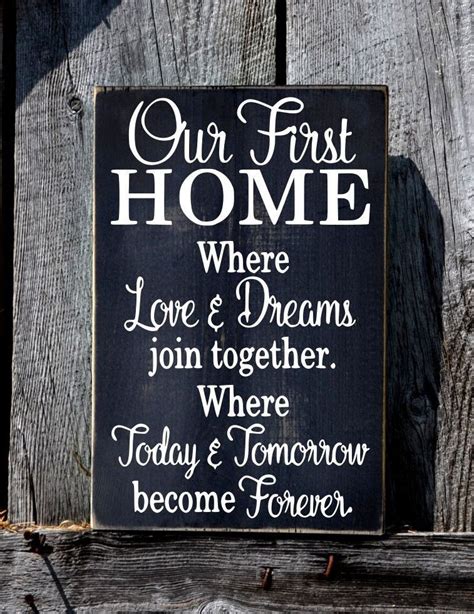 Our First Home Sign Rustic Wedding T For Couple First Home No Vinyl Wood Plaque