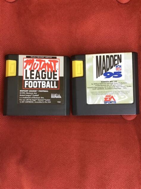 Sega Genesis Mutant League Football 1993 And Madden 95 Ea Game Carts