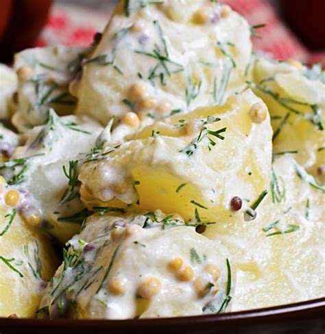 In a large bowl, combine mayonnaise, red onion, dijon mustard, lemon juice, pickles and paprika. Mustard And Dill Potato Salad - 12 Tomatoes