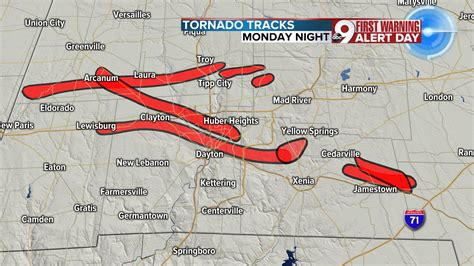 Map Tornado Paths From Mondays Storms