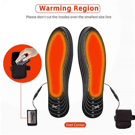 Oem Odm Winter Electric Heated Insoles Powered By Power Bank