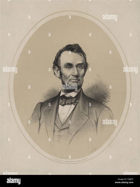 Head And Shoulders Portrait Of Abraham Lincoln Lithograph By Cj