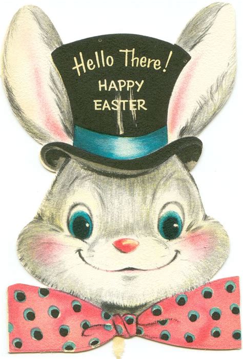Happy Easter Bunny Vintage Easter Easter Cards Easter Greetings