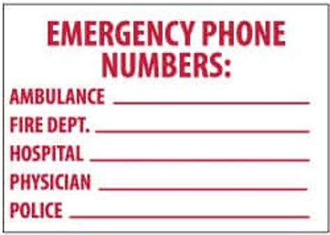 nmc emergency phone numbers ambulance fire dept hospital physician police 10 long x 14