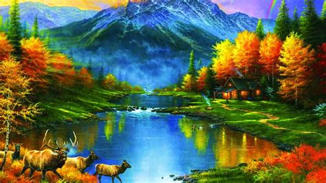 Mountains At Fall Trees Leaves Lakes Colors Ultra Hd