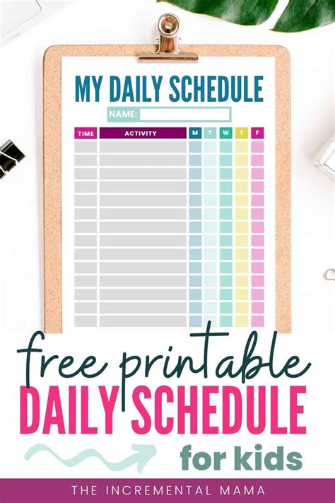 Daily Schedule Free Printable