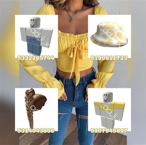 𝚈𝚎𝚕𝚕𝚘𝚠 𝙾𝚞𝚝𝚏𝚒𝚝 Coding Clothes Blocksburg Outfit Codes Yellow Outfit