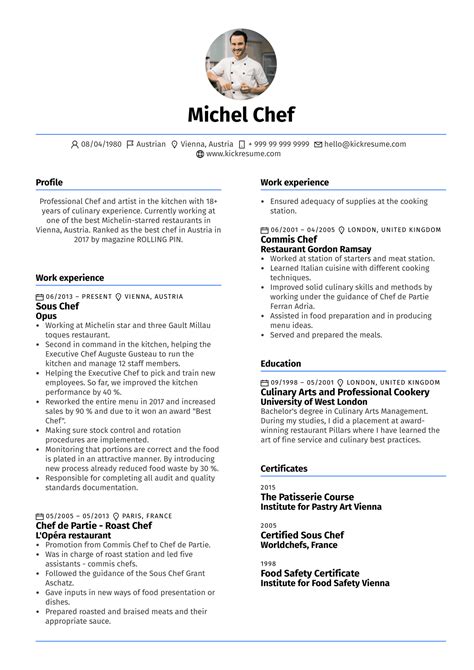 Cook Chef Resume Examples April 2021