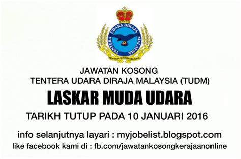 Syarat umum dan syarat khusus program apprenticeship/ kemahiran di kolej vokasional (kv). Jawatan Kosong Tentera Udara Diraja Malaysia (TUDM) - 10 ...
