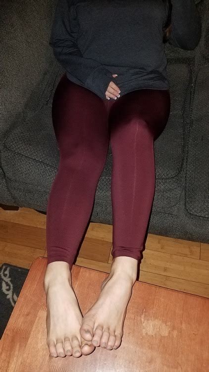 My Pretty Wifes Sexy Legs And Feet In Her Leggings Please