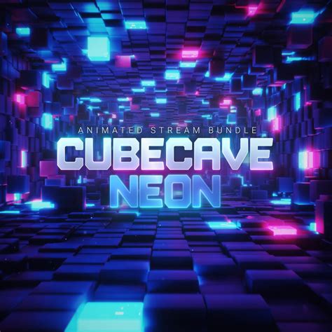 Cubecave Neon Stream Package Neon Stream Overlay Futuristic Stream