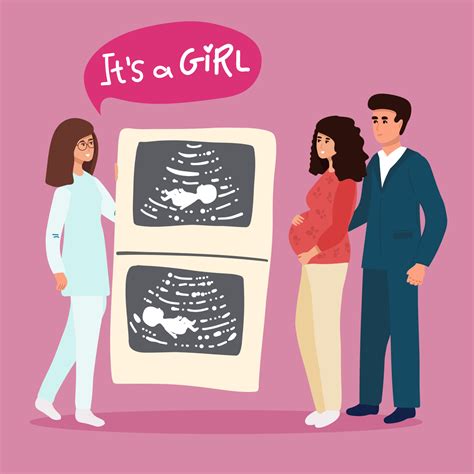 Its Girl Pregnancy Healthcare And Support Concept Set Of Pregnant