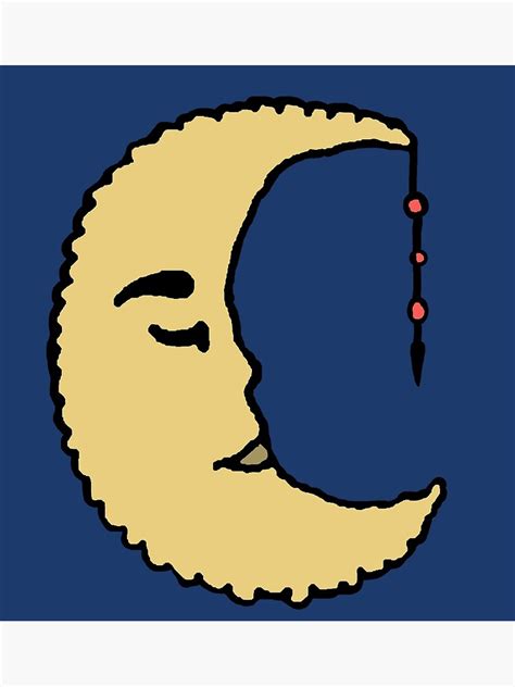 Crescent Moon Face Drawing Poster For Sale By Kyliepiach Redbubble