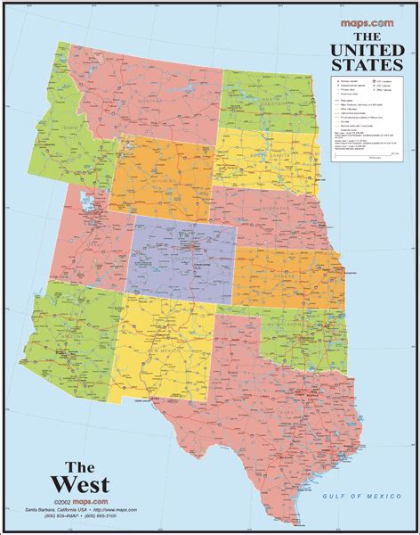 Western States Map And Capitals United States Map