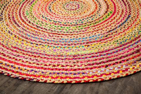 Aakriti Gallery Fair Trade Handmade Jute Rag Rug Chindi Rug Multi