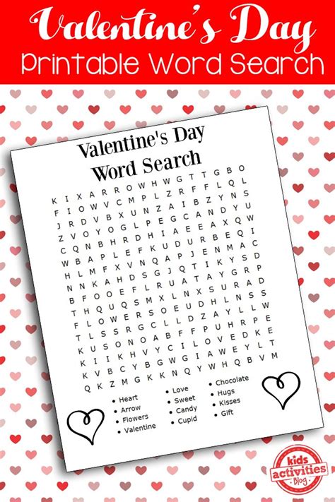 Printable Valentines Day Word Search Kids Activities