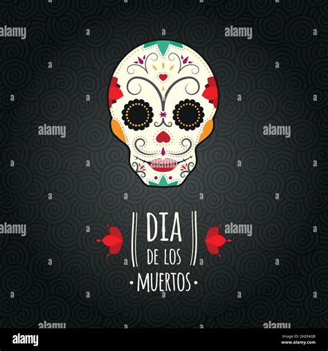 Day Of The Dead Di­a De Los Muertos Colorful Skull Symbol Vector