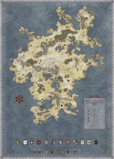 Selvarin Fantasy World Map Fantasy Map Cartography Map