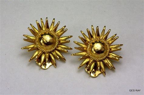 Vintage Kramer Earrings Clip On Gold Textured Kramer