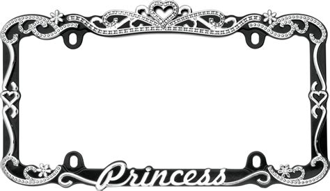 Princess Car License Plate Frame Girly Auto Accessory | License plate frame girly, Car license ...