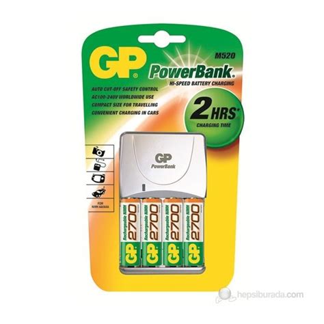 Gp Powerbank M520 Pil Şarj Cihazı Gp2700 Şarjlı Kalem Pil Fiyatı
