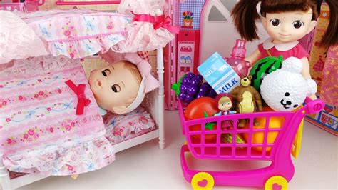 콩순이 아이스크림 냉장고 아기인형 공주침대 뽀로로 장난감놀이 Baby Doll Princess Bed And Pororo Ice