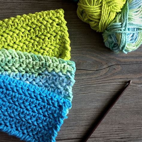 Easy Herringbone Dishcloth Crochet Pattern Etsy