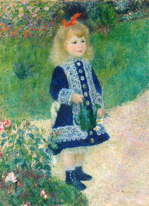 A Girl With A Watering Can Painting By Pierre Auguste Renoir Fine Art