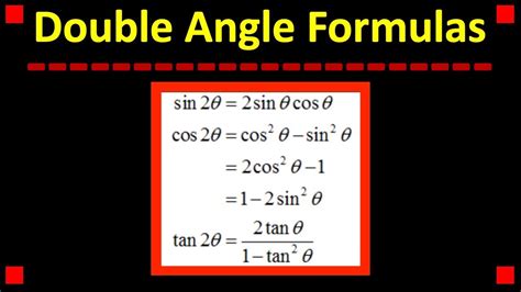 Examples Using The Double Angle Formulas In Trig Youtube