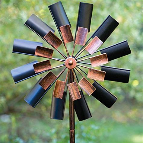 Bits And Pieces Two Level Copper And Black Windmill Decorative Lawn