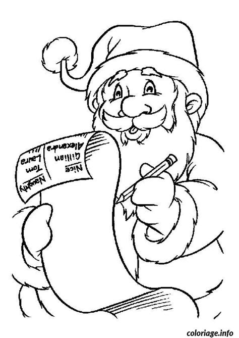 Coloriage Pere Noel Liste De Cadeaux Dessin Pere Noel à imprimer