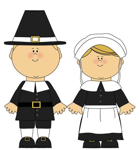 Male Pilgrim And Female Pilgrim Png Clipart Thanksgiving Clip Art