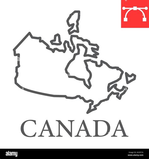 Karte Von Kanada Linie Symbol Land Und Geographie Kanada Karte