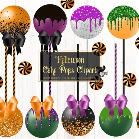 Glam Cake Pops Clipart Glitter Dessert Clip Art Graphics In Etsy