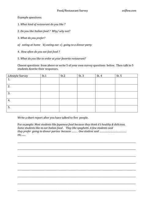 Sample Restaurant Survey Questionnaire How To Create A Restaurant