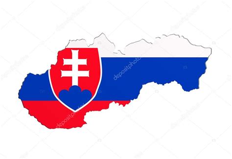 Qué esconde la geografía de eslovaquia, parte de antigua checoslovaquia: Silhueta do mapa de Eslováquia com bandeira — Fotografias ...