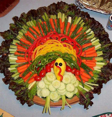 Turkey Shaped Vegetable Platter For Thanks Giving Thanksgiving Veggie