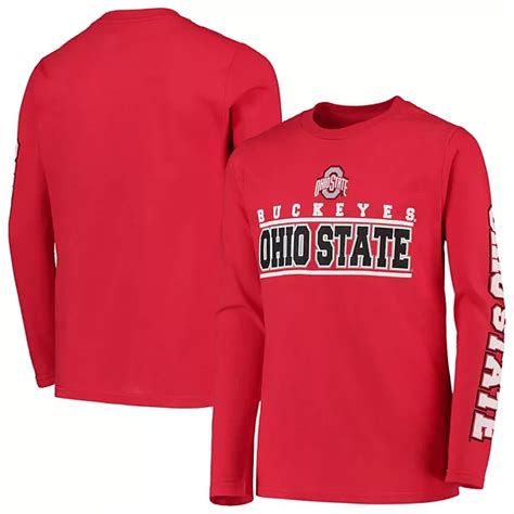 Youth Scarlet Ohio State Buckeyes Transition Two Hit Long Sleeve T Shirt