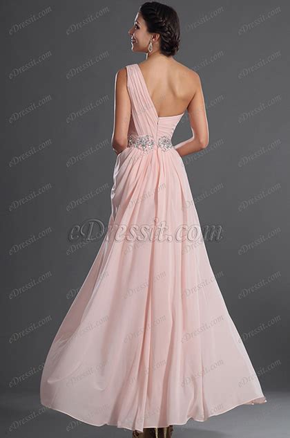 Edressit Glamorous Light Pink One Shoulder Evening Dress 00129301