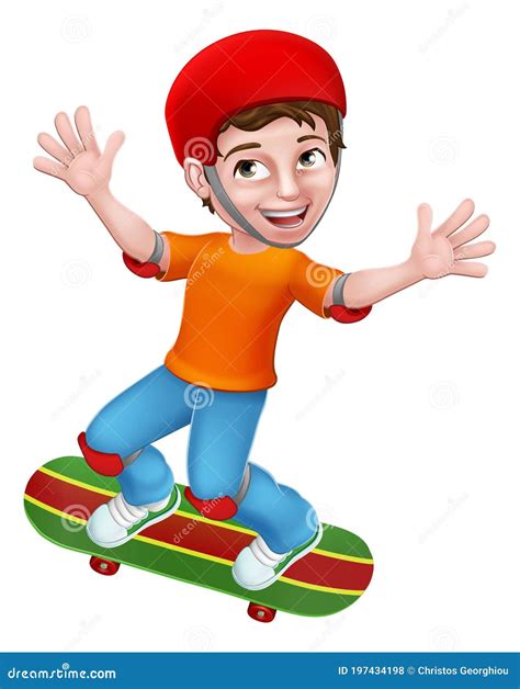 Child Skateboarding Girl Kid Cartoon Vector Illustration